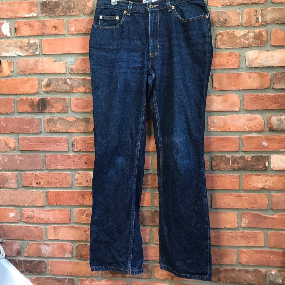 Old Navy Y2K 90s Flare Dark Jeans Boot Cut Dark W